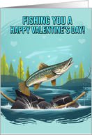 Northern Pike Valentine’s Day with a Play on Words Fishing You card