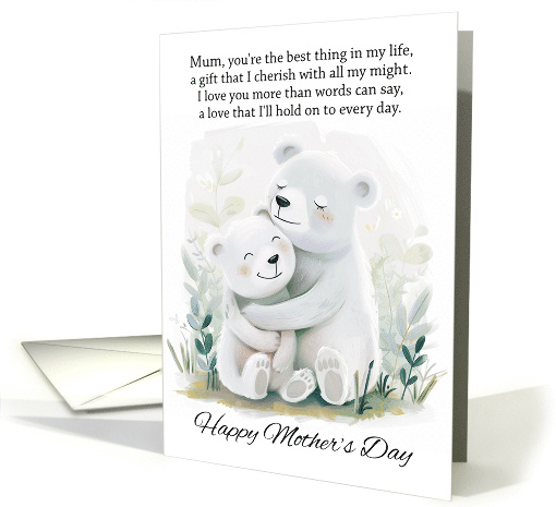 Mum Mother's Day with Cuddling Bears and Nice Words card (1827794)