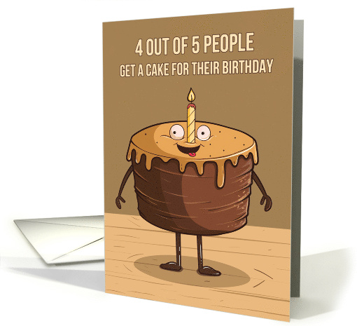 Birthday Chocolate Cake with Candle 4 out of 5 People card (1828956)