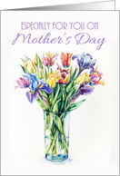 Mother’s Day with a Bunch of Tulips and Iris in Various Tones card