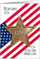 Gold Star Father’s Day with Gold Star and American Flag card