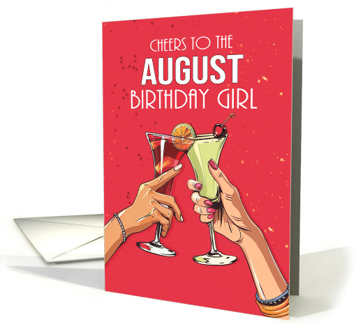 August Birthday Girl with Red Background and Cocktails... (1860928)