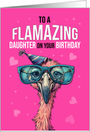 Daughter Birthday with Flamingo Wearing Sunglasses and Hat card