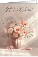 Get Well Soon For Any Person with a Lovely Bouquet Flowers in a Vase card