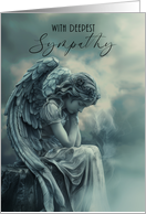 With Deepest Sympathy Angel and Cloud Background card