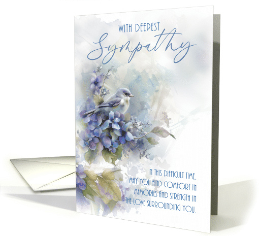 Bird and Floral Deepest Sympathy with Blended Blue Toned... (1864922)