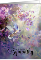 Floral Tree Blossom and Bird With Deepest Sympathy card