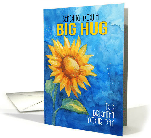 Get Well Soon Sunflower on a Blue Background to Brighten your Day card