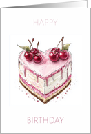 Simplistic Vintage Style Heart and Cherry Cake Blank card
