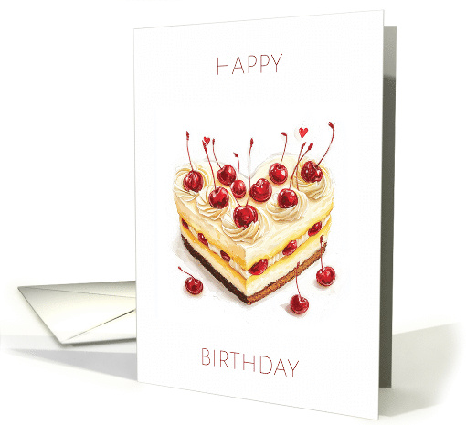 Simplistic Red and Yellow Vintage Style Heart and Cherry... (1873110)