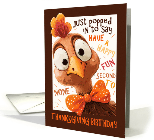 Thanksgiving Birthday Turkey with Bow Tie Fun card (1881878)
