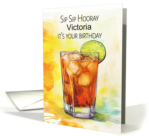 Birthday Long Island Iced Tea with Lime Slice Sip Sip... (1896768)
