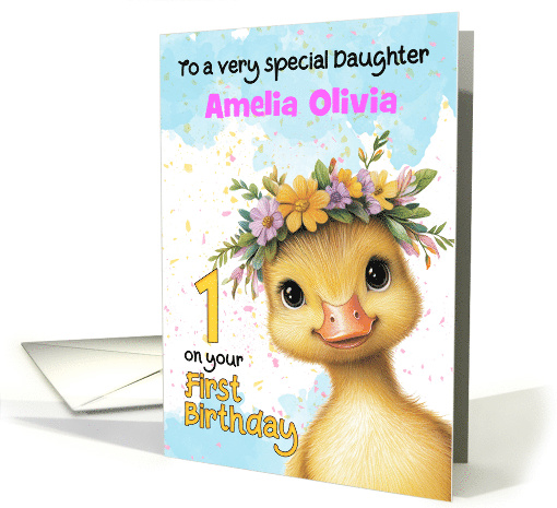 Daughter First Birthday with Cute Little Duck and flowers... (1897560)