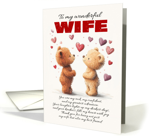 Wife Valentine with Cute Bears and Hearts Nice Wording on... (1898898)