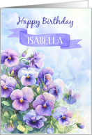 Pansies with Blue and Purple Tones on a Watercolor Background any Name card