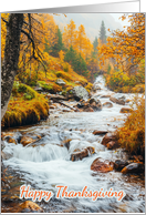Thanksgiving Stream and Mini Waterfall River Running from the Mountain card