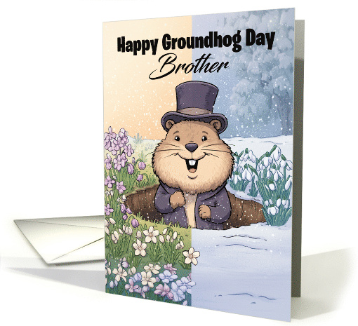 Groundhog Day with Groundhog Half Spring Half Winter card (1959682)