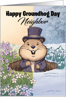 Groundhog Day with Groundhog Half Spring Half Winter for Neighbor