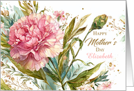 Mother's Day with a Large Carnation Flower and Buds any Name