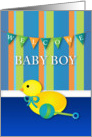 Welcome Baby Boy Toy Duck card