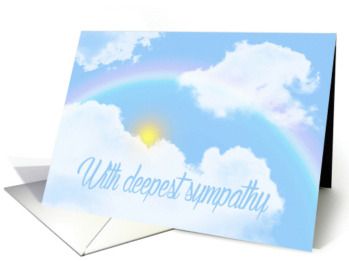 With Deepest Sympathy, Rainbow with Sun and Puffy Clouds card