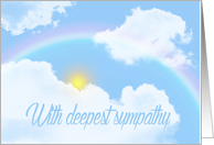 With Deepest Sympathy, Rainbow with Sun and Puffy Clouds card