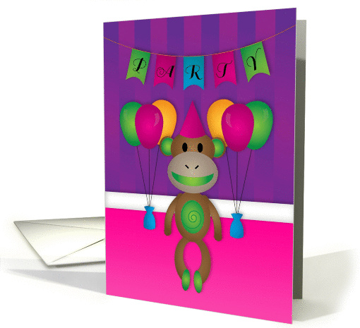 Birthday Party Invitation For Kids, Party Like  a Monkey card