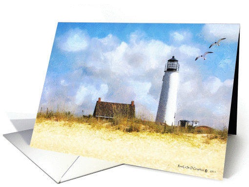 St. George Island Lighthouse blank note card (1364134)