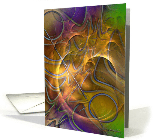 Blank Note Card, Aurora Borealis Fire on High card (1364136)