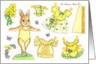 Paper Doll Ballerina Bunny Easter nostalgic kids activity card