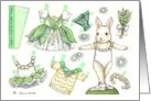 Paper Doll Ballerina Bunny May Birthday nostalgic kids activity card
