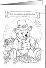 Grandma & Grandpa Kids’ Coloring St. Patrick’s Day card teddy bear card