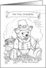 Grandma Kids’ Coloring St. Patrick’s Day card teddy bear rainbow card