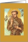 St Francis of Assisi with Cat Blank Note card