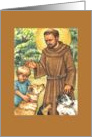 St Francis of Assisi with Dogs Blank Note card