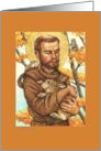 St Francis of Assisi Holding Rabbit Blank Note card