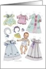 Baby Paper Doll Vintage Fashion Blank Any Occasion card