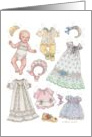 Baby Paper Doll Heirloom Dresses Blank Any Occasion card