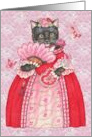 Valentine’s Day Nostalgic Black Cat Princess card
