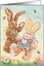Hoppy Easter Nostalgic Dancing Easter Bunnies card