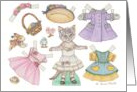 Nostalgic Kitty Cat Easter Paper Doll card