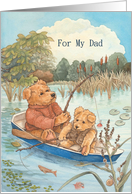 Nostalgic Fishing Teddy Bears Dad on Father’s Day card