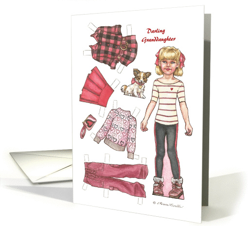 Paper Doll Valentine Granddaughter card (1359096)