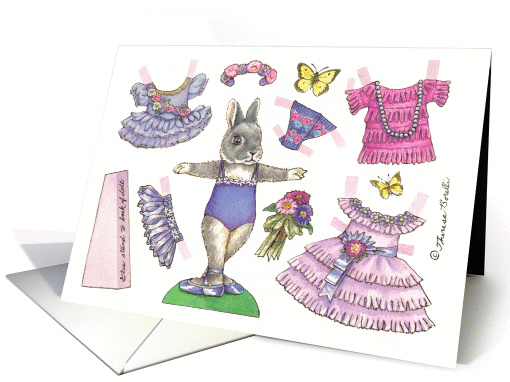 Paper Doll Ballerina Bunny September Birthday nostalgic... (1359544)