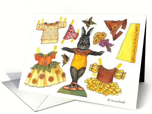 Calendula Ballerina Bunny Paper Doll card (1360668)