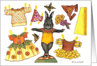 Calendula Ballerina Bunny Paper Doll card