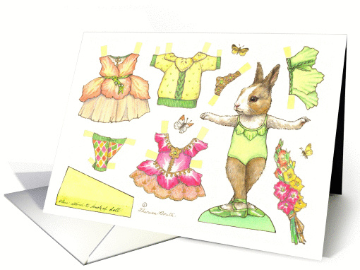 Gladiolus Ballerina Bunny Paper Doll card (1360672)