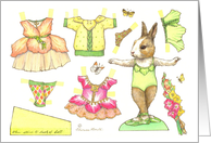 Gladiolus Ballerina Bunny Paper Doll card