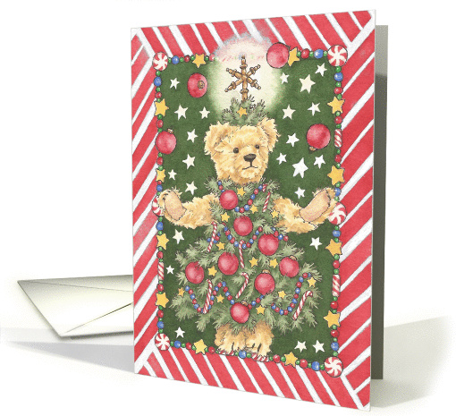 Christmas Tree Teddy Bear Juggler card (1409666)