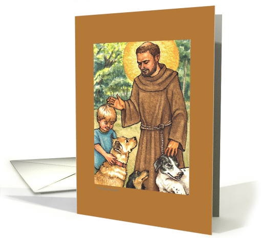 St Francis of Assisi with Dogs Blank Note card (1644336)